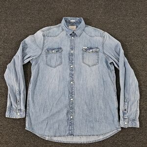 Guess Truckee Slim Fit Denim Western Shirt Mens XXL